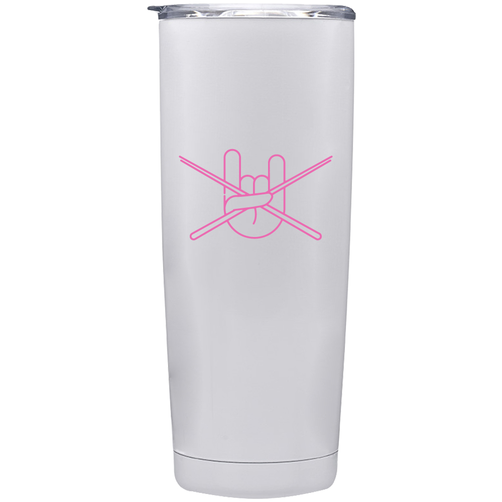 20 oz Rock Out Stainless Steel White Tumblers