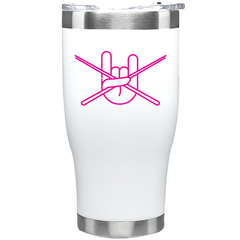 28 oz Rock Out Stainless Steel Tumblers- White